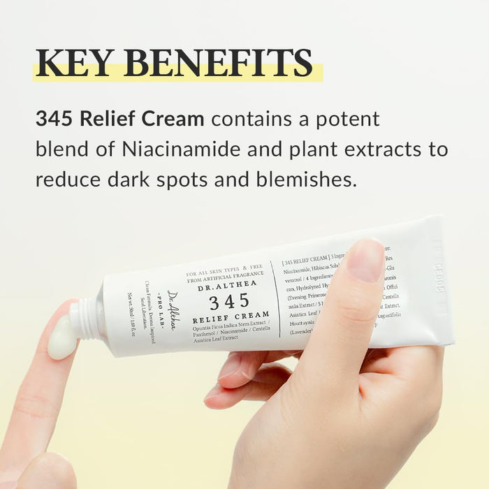 Dr. Althea 345 Relief Cream, Feuchtigkeits-Gel-Creme mit Niacinamid und Panthenol für empfindliche Haut, 50 ml